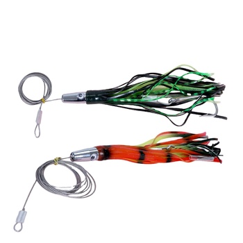 Saltwater Octopus Trolling Fishing Lure 60g 8.2inch Rig Octopus Skirt Stainless Steel Jetted Head Trolling Lures – Trolling Lure – view 1