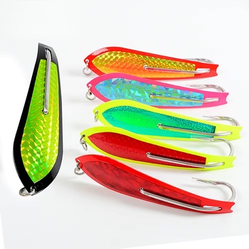 Single Double Hooks 16g 22g 26g 43g 63g Metal Baits Fishing Lure Big Game Jigging Lure Stainless Steel Fishing Spoon Lure – Metal Jig – view 1