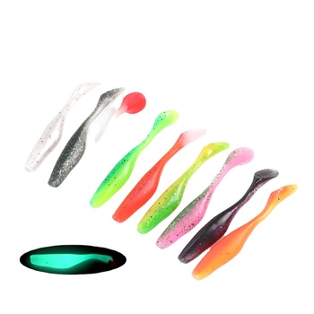 New Design 5.4g 90mm Double Colors Glow in Dark PVC Paddle Soft Fish Lure for River Lake Stream Fishing – Soft Lure – view 1