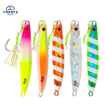CHEERY New Style 30g 40g 60g 80g Colorful Laser Metal Jig Bait Fish Lure Artificial Metal Jig Lures with Assist Hook – Metal Jig – view 1