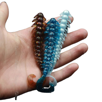 Manufacturer 6g 110mm Threaded Worm Bait Soft Roll Tail Bass Fishing Bait Worm Lures – Soft Lure – view 1