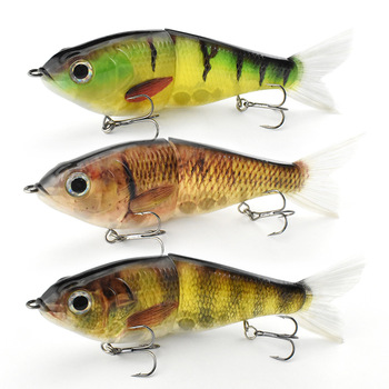 S-Shaped Swimming Slow Sinking Multi-Section Fish Simulation Hard Bait Lure Plastic Silk Hair Tail Bass Bottom Fishing Hooks – Hard Lure – view 1