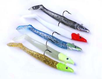 Cheery Free Shipping Lead Head Jig Fishing Soft Bait Silicone Soft Plastic Fishing Lure for Big Fish 19g 11cm – Soft Lure – view 1