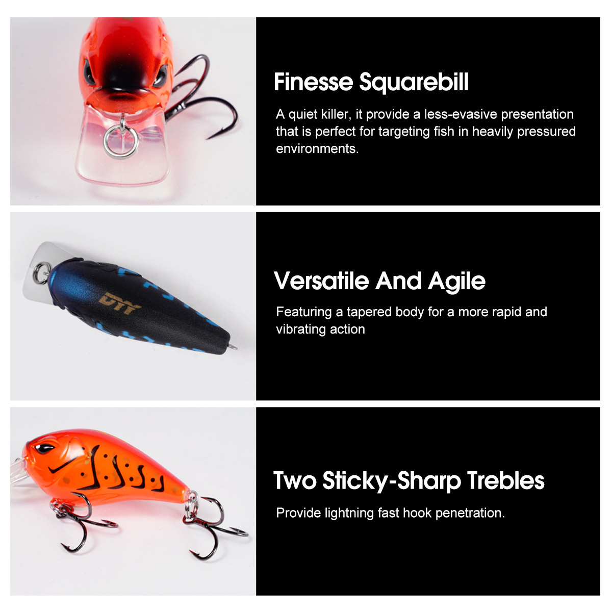 CHEERY Bass Crankbait Trout Magnet Square Bait Lures Middle Mid-Depth Bass Crankbait – Crankbait – view 5