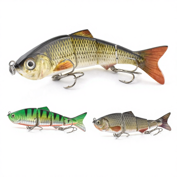 Fishing Gear Wholesale Customizable Logo Full Swim Layer Long Casting Sinking Lure 4-Section Plastic Live Bait Hooks Bait – Hooks – view 1