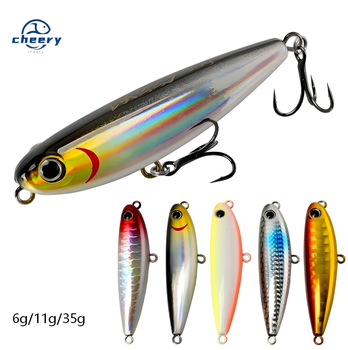 Cheery New Cannonball Son Dog Live Bait Metal Surface Type Fishing Topmouth Culter Bass Fish Lure with Hooks – Metal Jig – view 1