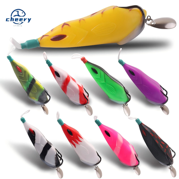 CHEERY Flying Fish Lei Frog 15g Silicone Live Bait Double Hook Blood Groove Long Casting Fishing Lure Set – Soft Lure – view 1