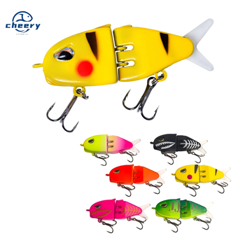Cheery New Plastic Lure Bait Multi-Section Colorful Double Hook Small Swim Bait Mm60 Fishing Bass Lure – Hooks – view 1