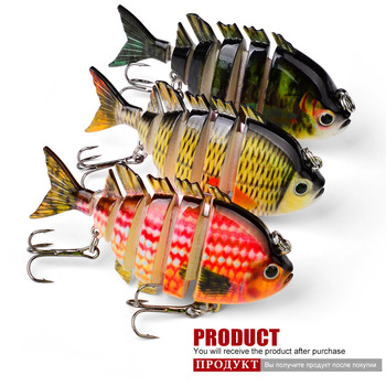 6-joint Multi-joint Fish Lure 8cm 16g Bionic Plastic Live Bait with Hooks Versatile for Perch and Sea Bass – Hooks – view 1