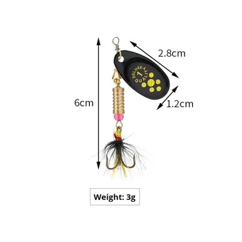 Shark Skimmer Iron Cross-Border Hand-Cranked Live Bait Spinner Lure 3.5g 4.5g 7g 12g Rotating Saltwater Mandarin Fish with Hooks – Hooks – view 1