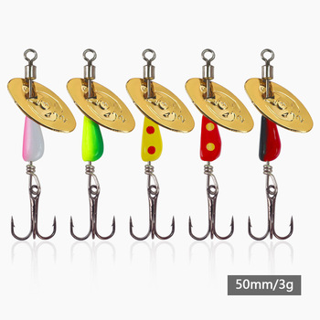 Micro Lure Eccentric Sinking Hand Crank Rotating Spinner Live Bait Fly Casting Far Casting Mouth White Strip Metal Spinner Hooks – Metal Jig – view 1