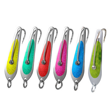 Stainless Steel Sequin 8cm 13g Single Hook Large Plate Boat Deep Sea Fishing Live Bait Printed Big Spoon – Metal Jig – view 1