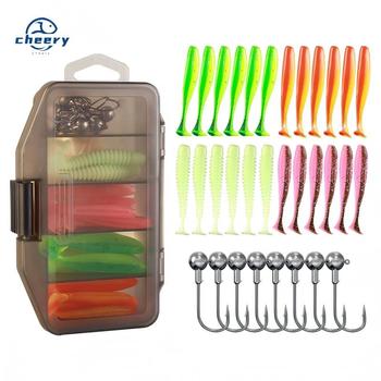 CHEERY Fishing Lure With Jig Hook Set Artificial Soft Bait Plastic Bionic Swimbait Fishing Lure Group Paddle Tail Swim Baits – Soft Lure – view 1