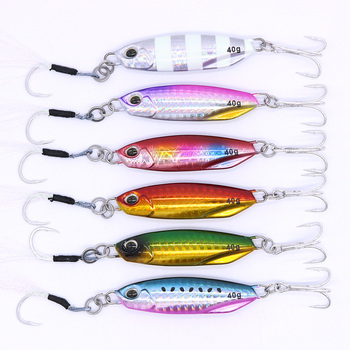 AOCLU Slow Metal Cast Jig Spoon 20g Casting Jigging Lead Fish Sea Bass Fishing Lure Artificial Bait Tackle for Saltwater Jigging – Metal Jig – view 1