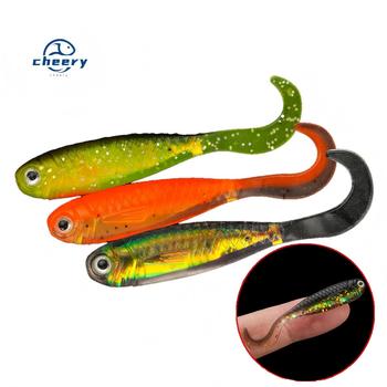 CHEERY 5CM Mini Bait for Fishing Black Pit Bass Mandarin Fish Built-In Reflective Aluminum Foil Simulation Fork Tail Soft Bait – Soft Lure – view 1
