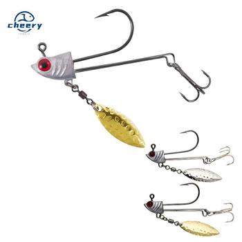 CHEERY 7-15g Stinger Overturned Hook Primary Color Lead Blood Groove Integrated Steel Wire Golden Noise Piece Ocean Boat Fishing – Hooks – view 1