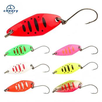 CHEERY 3.2g Colored Spoons Lures Single Hook Metal Casting Jig Lures Fishing Artificial Luminous Bait Spoon Fishing Lure – Metal Jig – view 1