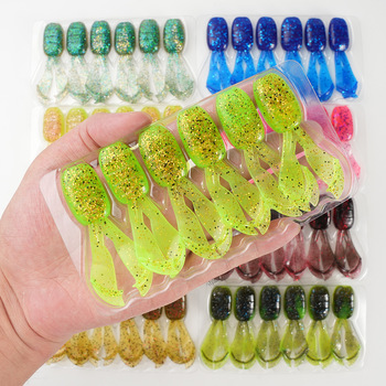 Cheery SL090 Hot Sale 7cm 4.5g 6pcs/bag Artificial Bearded Shrimp Soft Fishing Lure Set Salmon Plastic Soft Baits Without Hooks – Soft Lure – view 1