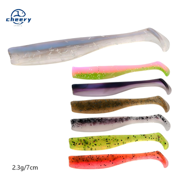 Cheery Wholesale 6pcs/bag Soft TPR 7cm 2.3g Bait Trout T Tail Silicone Artificial Plastic Saltwater Freshwater Fishing Lures – Soft Lure – view 1