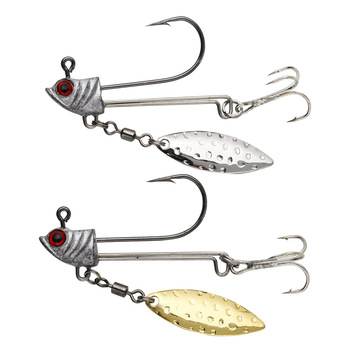 Wholesale 3D Eyes 7.2g 9.2g 16.4g High Carbon Material Fishing Lead Jig Head with Spoon Blade for Soft Worms Lure – Soft Lure – view 1