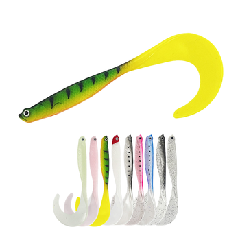 SL083-12cm 7g/pcs High Quality PVC Soft Worm with Growth Tail Swim Bait Fishing Lures for Freshwater Fish Target in Rivers – Soft Lure – view 1