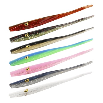 Cheery 125mm 3.8g 3" Needle Tail Slow Sinking Silicone Trout Worm Artificial Soft Bait Fishing Lure for Sea & Earth Worm – Soft Lure – view 1