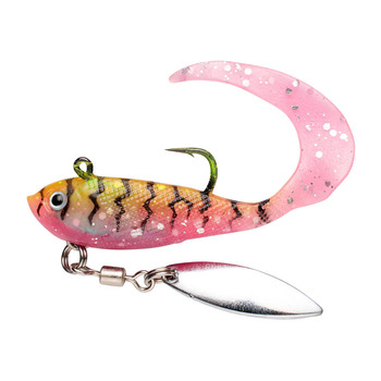 Wholesale Freshwater Spin Metal Spoon Artificial Bottom Wobble Soft Bait PVC Bait Ice Trout Salmon Sea Bass Spinner Jig Fishing – Soft Lure – view 1