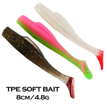 Guosong Great Elasticity Soft Baits Lure Peche 80mm 4.8g 6pcs/bag TPR Material Soft Worm Lure Pesca Fishing Lures – Soft Lure – view 1