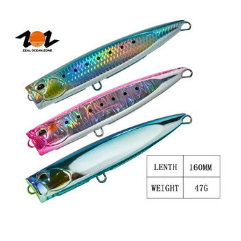 ZOZ New Design 160mm 47g Freshwater and Saltwater Fishing Lures Printed ABS Artificial Hard Bait Floating Bait Lure Popper – Popper – view 1