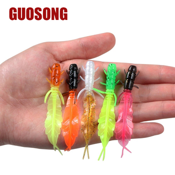 75mm/1.32g Mini Straight Tail Carp Lake Bait Lure Root Fishing Soft Bait Front Back Color Attractive Salmon Sea Bass Zander – Soft Lure – view 1