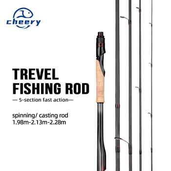 Wholesale Lure Travel Fishing FUji Guide Spinning Rod 1.98m 2.13m 2.28m 5 Section Carbon Casting – Rod – view 1
