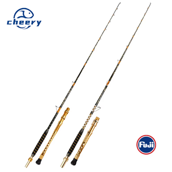CHEERY1.68m 1.8m 1.98m 2.1m 2.4m 2.7m 2 Sections Metal Handle Fuji Guide Rings Power Super Hard Mackerel Boat Strong Fishing Rod – Metal Jig – view 1