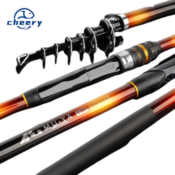 CHEERY Large-Casting Offshore Lure Fishing Rod Carbon Fiber Telescopic Hollow Tip Design with Many Large Guides for Carp&Catfish – Rod – view 1