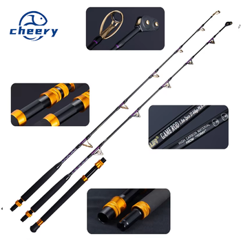 CHEERY Big Game SIC Roller Guide Fishing Pole Boat Rod Straight Butt High Carbon Deep Sea Tuna Shark Trolling Fishing Rod – Trolling Lure – view 1