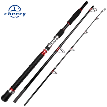 High Carbon Fiber Big Game Deep Sea Fishing 1.8m/2.1m 3 Sections Saltwater Boat Trolling Tuna Sea Bass Fishing Rod Pole – Trolling Lure – view 1