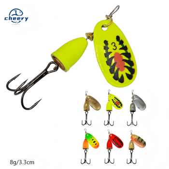 Cheery High Quality 8g 7colors Wholesale Manufacturers Bionic Spoon Fish Lure Brass Sinker Spinner Bait With Treble Hooks – Metal Jig – view 1