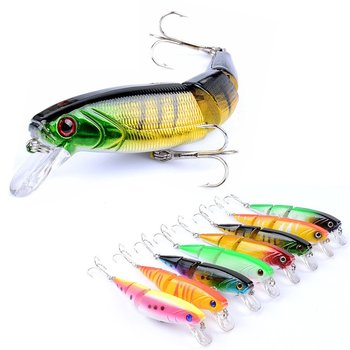 10.5cm 14g Artificial Fishing Bait Hard Minnow Fishing Lure 3 Sections Jointed Lure Multi Sections Fish Plastic Hard Bait – Minnow – view 1