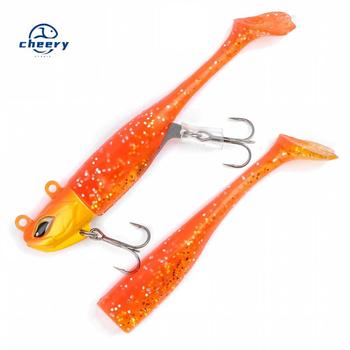 CHEERY 21g/28g Soft Vibration Jig Head Jig Lure with Two Line Eyes, Soft Plastic Bass Fishing Lure Leurre Souple NOEBY – Soft Lure – view 1