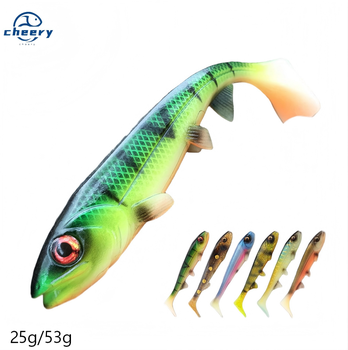 CHEERY Spinpoler FishingLure 14cm/18cm Swimbait Square Tail Soft Shad Artificial Bait Pike Perch Catfish Wobbler Big Game Tackle – Soft Lure – view 1