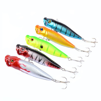 5 Color Luya Wave Climbing Integrated Artificial Hard Bait 9.5cm Plastic with Hooks for Topwater Fishing – Popper – view 1