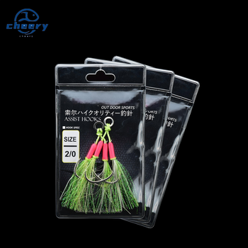 CHEERY-Double Assist Jigging Hook High Quality Carbon Steel Sea Fishing Hook Lure Bait Fish Hooks Luminous with Epoxy – Metal Jig – view 1