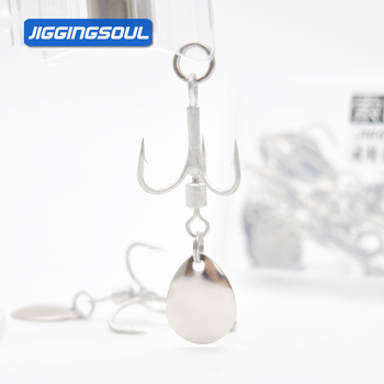 10pcs/box Sea Fishing Triple Three Hooks 2# 4# 6# 8# High Carbon Steel Rotating Sequined Fish Treble Hook Strengthen Tuna – Hooks – view 1