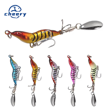 Long Casting Full Attack Shrimp Metal Fishing Lure VIB Blood Slot Chicken Claw Hook Rotating Spinnerbait Simulation Bait – Metal Jig – view 1