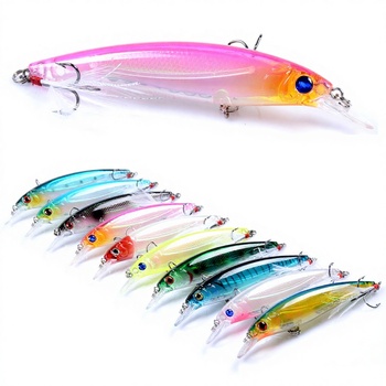 Luya Bait Laser Set Throwing Feather Hook Mino Hard Bait 11cm/13.4g Bionic Bait with Hooks ABS – Hard Lure – view 1