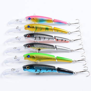 Fishing Lure Swimbait 133mm 13.4g Joint Muti Fish Minnow Sea Fishing Lure BaitStrong Hooks Lures for Sea Fishing Depth0.5m-3m – Soft Lure – view 1