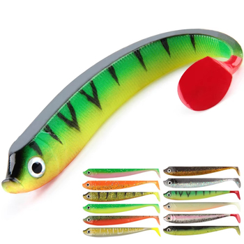 Spinpoler Soft Plastic Bass Artificial Bait Fishing Lures Paddle T Tail Swimbait Shad Fishing PVC 75mm 95mm 125mm Crankbait – Soft Lure – view 1