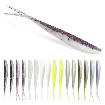 OEM Fishing Soft Bait With Forked Tail 2" 3" 4" 10pcs/bag Fishing Worm Bait Lacquer Double Color Silicone Fish Bait – Soft Lure – view 1