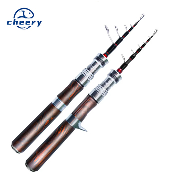 Portable Travel Carbon Fishing Rod with Solid Wood Handle Telescopic Design 1.5m-1.8m Size Range for Stream River Lake Use – Rod – view 1