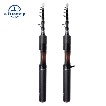 Ultra-short Mini Portable Telescopic Carbon Fishing Rod with Large Guide Ring 8 Sections Soft Tune for Stream Use – Soft Lure – view 1