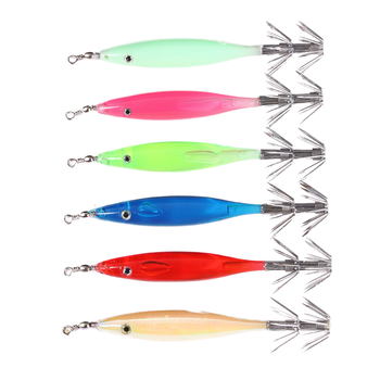 Top Right FH225 80mm 3.6g ABS Squid Jig Hook Electroplating Colorful Mini Luminous Midwater Bait Lure for Zander Sea Fishing – Metal Jig – view 1